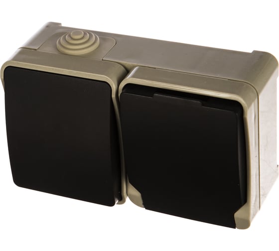 Блок розетка+выключатель Smartbuy IP54 Сатурн SBE-04w-16-SWS