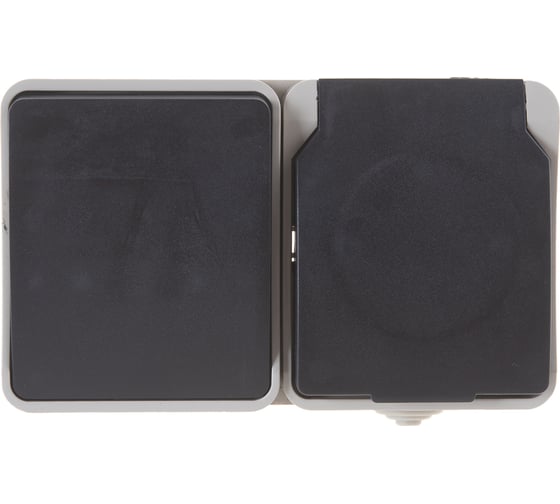 Блок розетка+выключатель Smartbuy IP54 Сатурн SBE-04w-16-SWS