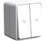Выключатель 2-клавишный для жалюзи Systeme Electric AtlasDesign Profi IP54, 10 АХ, открытой установки, Белый ATN540119 2