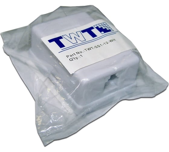 Настенная телефонная розетка TWT 1 порт RJ12, белая, винтовая, SS1-12-WH