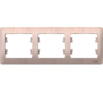 3-постовая, горизонтальная рамка Systeme Electric Glossa сосна GSL001503