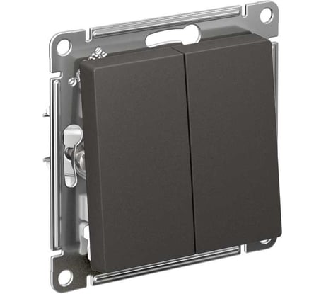 Механизм 2-клавишного перекрестного переключателя Systeme Electric Atlasdesign базальт 2 x сх. 7, 10ах ATN001473