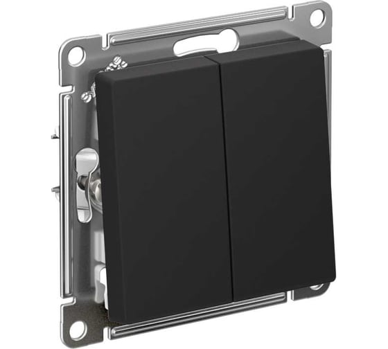 Механизм 2-клавишного перекрестного переключателя Systeme Electric Atlasdesign карбон 2 x сх. 7, 10ах ATN001073 1