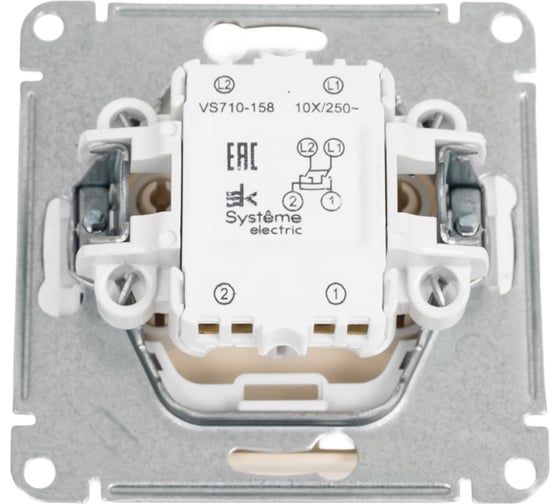 Перекрестный 1-клавишный переключатель Systeme Electric Wessen 59 слоновая кость 10ах VS710-158-2-86
