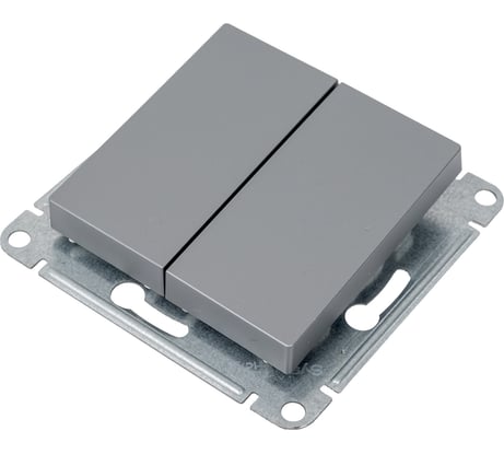 Механизм 2-клавишного перекрестного переключателя Systeme Electric Atlasdesign сталь 2 x сх. 7, 10ах ATN000973