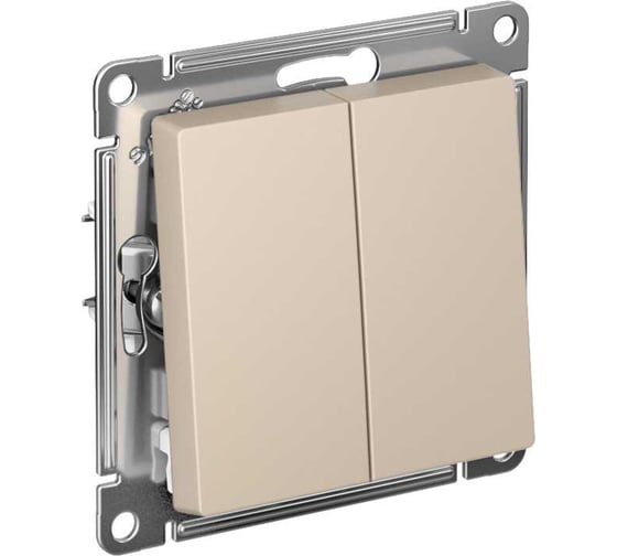 Механизм 2-клавишного перекрестного переключателя Systeme Electric Atlasdesign песочный 2 x сх. 7, 10ах ATN001273 1