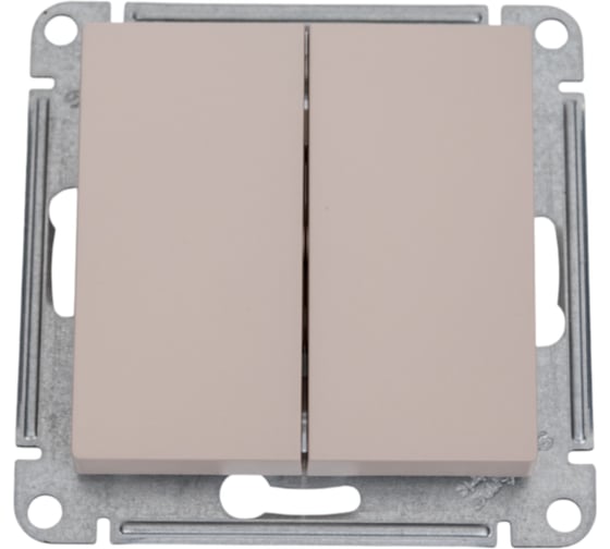 Механизм 2-клавишного перекрестного переключателя Systeme Electric Atlasdesign песочный 2 x сх. 7, 10ах ATN001273 1