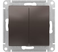 Механизм 2-клавишного перекрестного переключателя Systeme Electric Atlasdesign мокко 2 x сх. 7, 10ах ATN000673