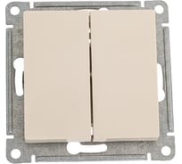Механизм 2-клавишного выключателя с самовозвратом, Systeme Electric Atlasdesign бежевый сх.5, 10ах ATN000217