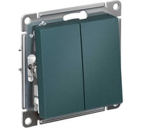Механизм 2-клавишного выключателя с самовозвратом Systeme Electric Atlasdesign изумруд сх.2, 10а ATN000817
