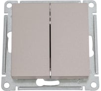 Механизм 2-клавишного выключателя с самовозвратом Systeme Electric Atlasdesign шампань сх.2 10а ATN000517