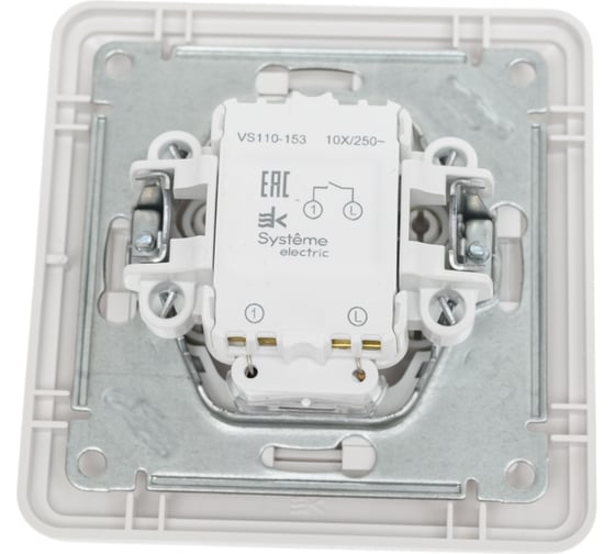 1-клавишный выключатель с подсветкой Systeme Electric Wessen 59 белый 10а, (в сборе с рамкой) VS110-153-18
