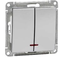 2-клавишный выключатель Systeme Electric Wessen 59 матовый хром 10ах с подсветкой VS510-251-5-86