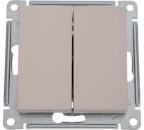 Механизм 2-клавишного выключателя с самовозвратом Systeme Electric Atlasdesign песочный сх.2, 10а ATN001217