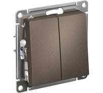 Механизм 2-клавишного выключателя с самовозвратом Systeme Electric Atlasdesign мокко сх.2, 10а ATN000617