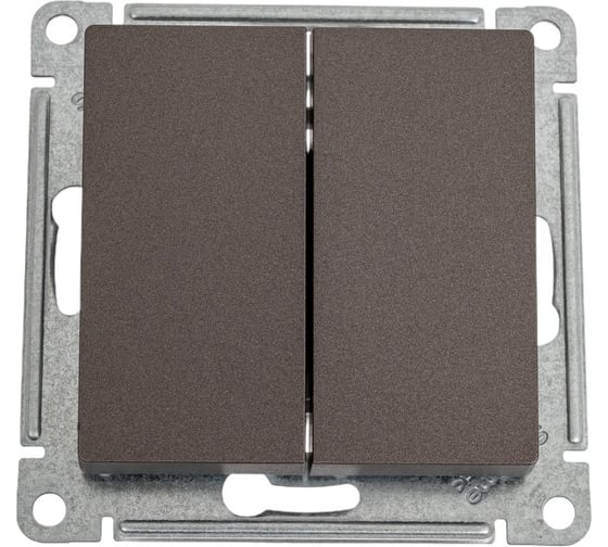 Механизм 2-клавишного выключателя с самовозвратом Systeme Electric Atlasdesign мокко сх.2, 10а ATN000617 1