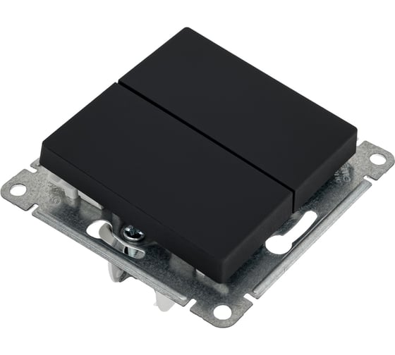Механизм 2-клавишного выключателя с самовозвратом Systeme Electric Atlasdesign карбон сх.2, 10а ATN001017
