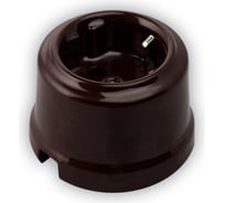 Розетка Retrika, ретро керамическая с заземляющим контактом коричневый RS-80002