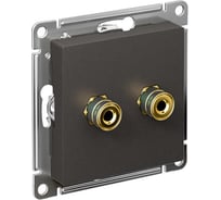 Двойная аудиорозетка Systeme Electric Atlasdesign базальт ATN001487
