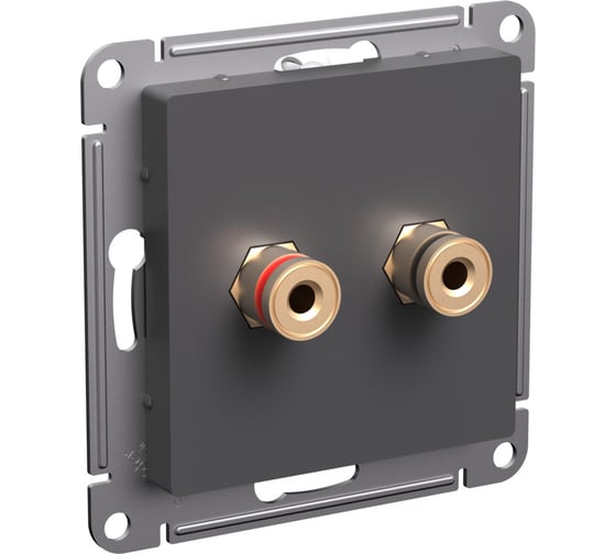 Двойная аудиорозетка Systeme Electric Atlasdesign базальт ATN001487