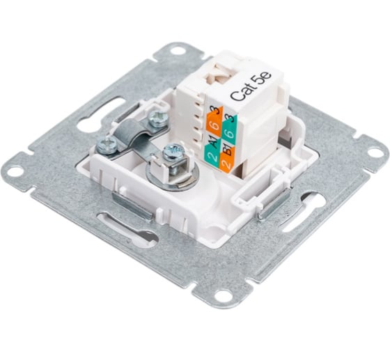 Двойная тв + компьютерная rj45 розетка Systeme Electric Atlasdesign лотос кат. 5е ATN001389