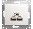 Розетка usb a+с Systeme Electric Glossa перламутр 5в/2,4а, 2x5в/1,2 а GSL000639 1