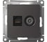Двойная тв + компьютерная rj45 розетка Systeme Electric Atlasdesign базальт кат. 5е ATN001489 2