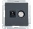 Двойная тв + компьютерная rj45 розетка Systeme Electric Atlasdesign базальт кат. 5е ATN001489 3
