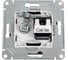 Двойная тв + компьютерная rj45 розетка Systeme Electric Atlasdesign базальт кат. 5е ATN001489 5