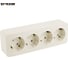 4-местная розетка STEKKER с/з открытой установки 250в, 16а, ip20, серия софия, слоновая кость, mst16-14-04, 49505 10