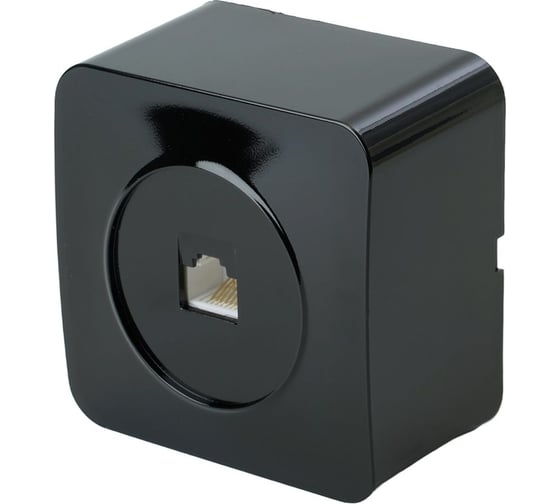 Розетка rj-45 STEKKER открытой установки 1-местная серия софия, черный, mst00-20-02, 49312