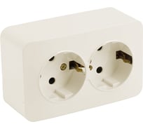 2-местная розетка STEKKER с/з открытой установки 250в, 16а, ip20, серия софия, слоновая кость, mst16-12-04, 49497