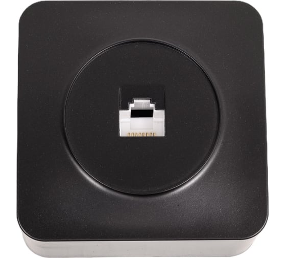 Розетка rj-45 STEKKER открытой установки 1-местная серия софия, черный матовый, mst00-20-05, 49483