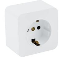 1-местная розетка STEKKER с/з открытой установки 250в, 16а, ip20, серия софия, белый, mst16-11-01, 49302