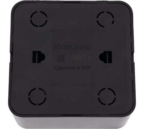 TV розетка STEKKER открытой установки, 1-местная 75 ом, 5-862мгц, серия софия, черный матовый, mst00-10-05, 49481