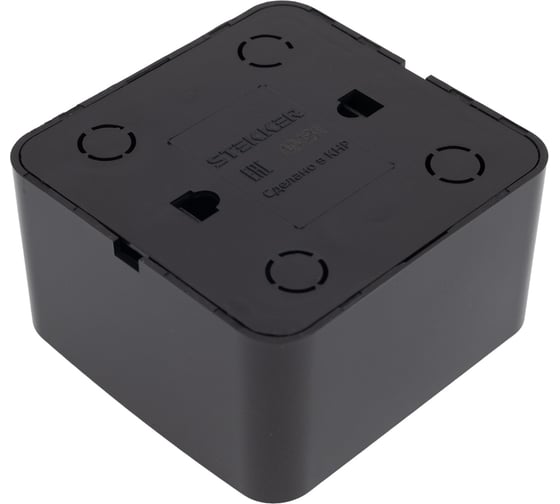 TV розетка STEKKER открытой установки, 1-местная 75 ом, 5-862мгц, серия софия, черный матовый, mst00-10-05, 49481