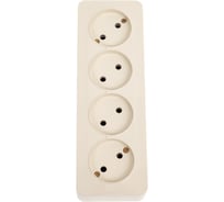 4-местная розетка STEKKER б/з открытой установки 250в, 10а, ip20, серия софия, слоновая кость, mst10-14-04, 49503