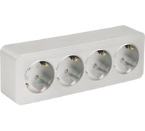 4-местная розетка STEKKER с/з открытой установки 250в, 16а, ip20, серия софия, серебро, mst16-14-03 49332
