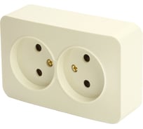 2-местная розетка STEKKER б/з открытой установки 250в, 10а, ip20, серия софия, слоновая кость, mst10-12-04, 49495