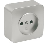 1-местная розетка STEKKER б/з открытой установки 250в, 10а, ip20, серия софия, серебро, mst10-11-03, 49325