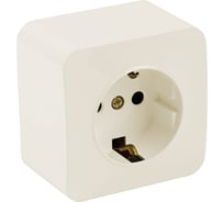 1-местная розетка STEKKER с/з открытой установки 250в, 16а, ip20, серия софия, слоновая кость, mst16-11-04, 49493