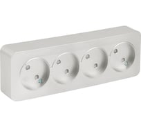 4-местная розетка STEKKER б/з открытой установки 250в, 10а, ip20, серия софия, серебро, mst10-14-03 49331