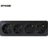 Розетка STEKKER 4-местная с/з открытой установки,, 250в, 16а, ip20, серия софия, черный матовый, mst16-14-05 49506 12