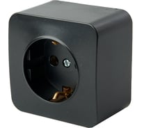1-местная розетка STEKKER с/з открытой установки 250в, 16а, ip20, серия софия, черный матовый, mst16-11-05 49494