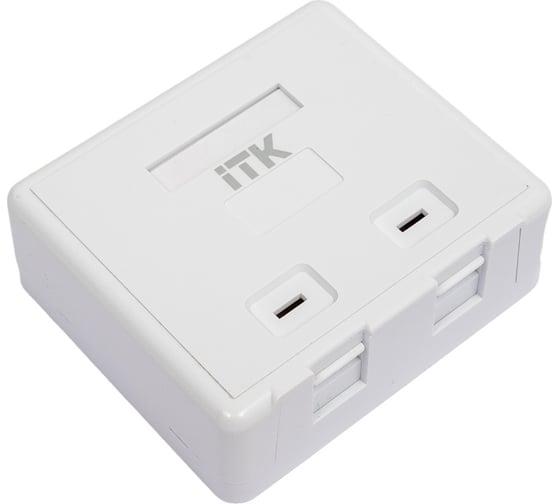 Корпус настенной розетки ITK для установки двух модулей KJ белый CS2-022