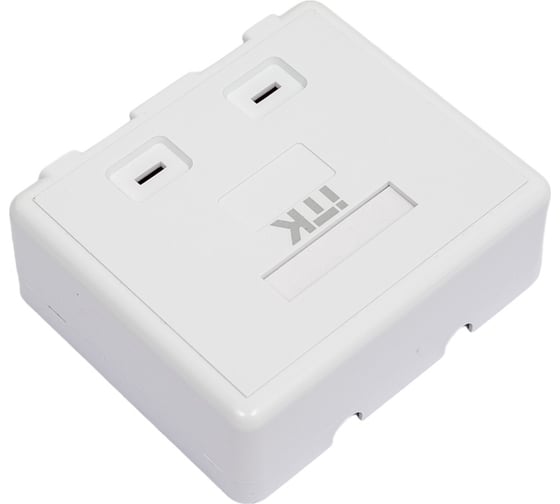 Корпус настенной розетки ITK для установки двух модулей KJ белый CS2-022