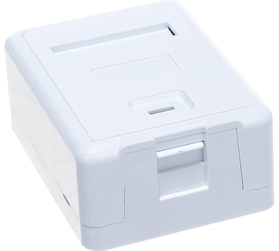 Настенная коробка LANMASTER на 1 порт keystone, с защитными шторками, белая LAN-SA1/S-WH