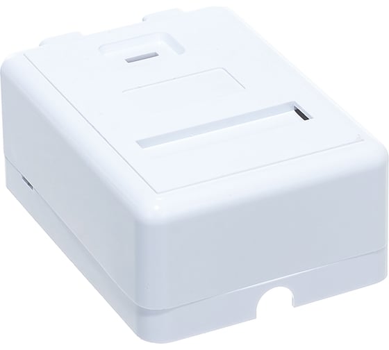 Настенная коробка LANMASTER на 1 порт keystone, с защитными шторками, белая LAN-SA1/S-WH