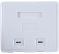 Настенная коробка LANMASTER на 2 кейстоуна, со шторками, белая, LAN-SA2/S-WH