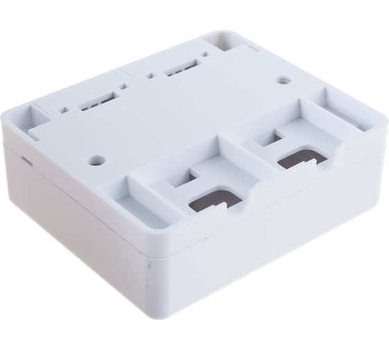 Настенная коробка LANMASTER на 2 кейстоуна, со шторками, белая, LAN-SA2/S-WH